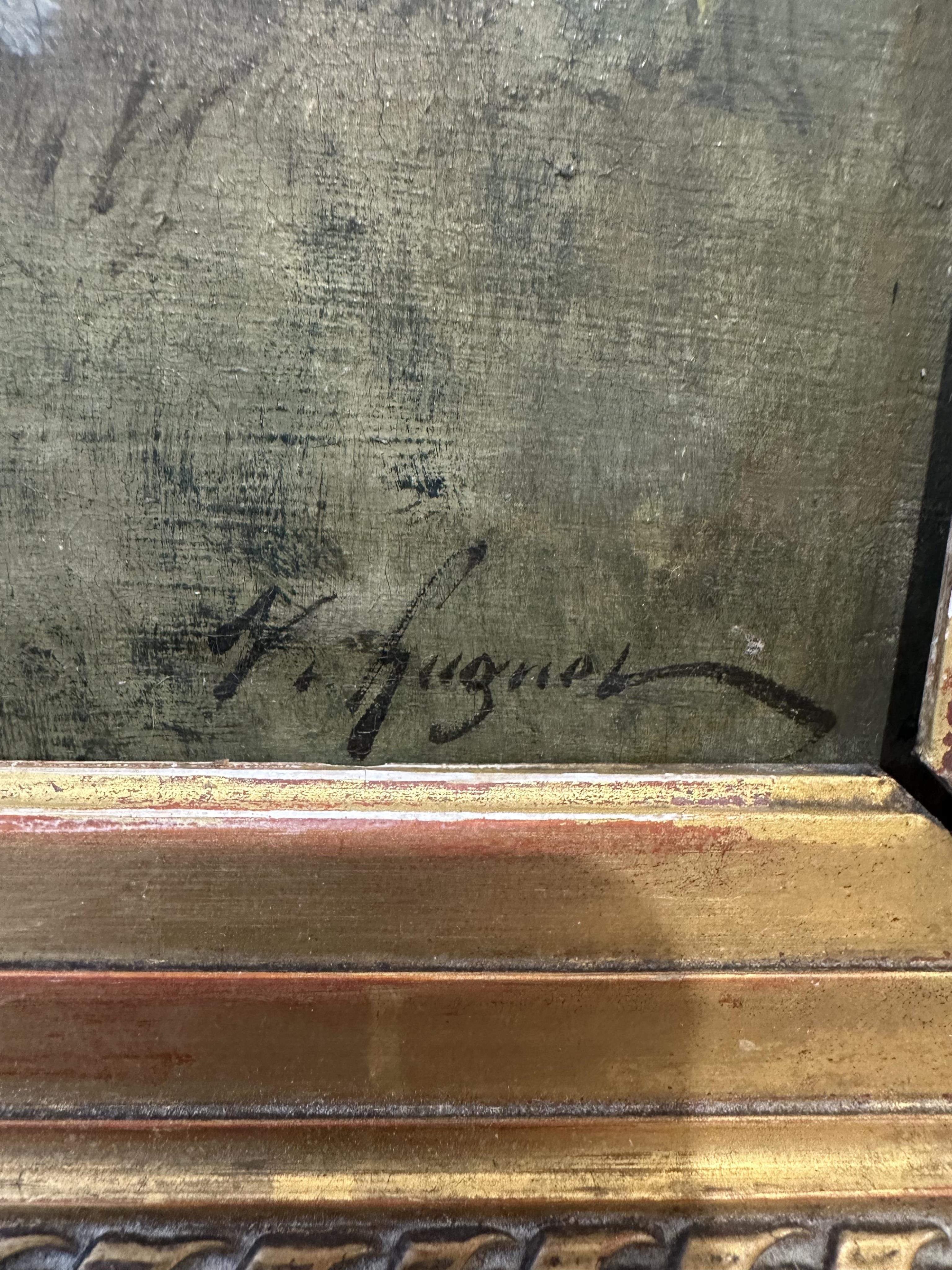 Victor-Pierre Huguet, French 1835-1902, Orientalist scene with Arabs on horseback